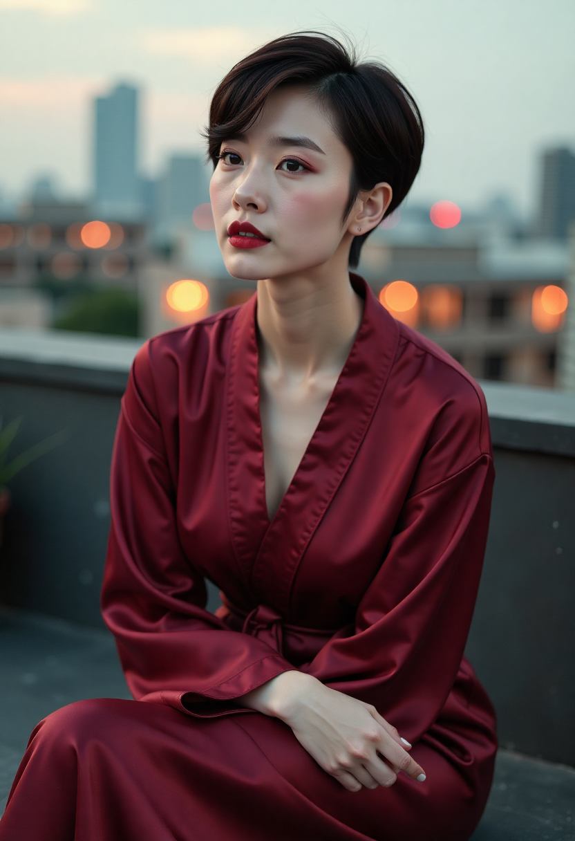 林母在水果铺后间整理旧物的场景